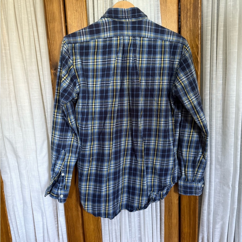 Ralph Lauren Men's Navy and Yellow Plaid Shirt - Picture 8 of 11